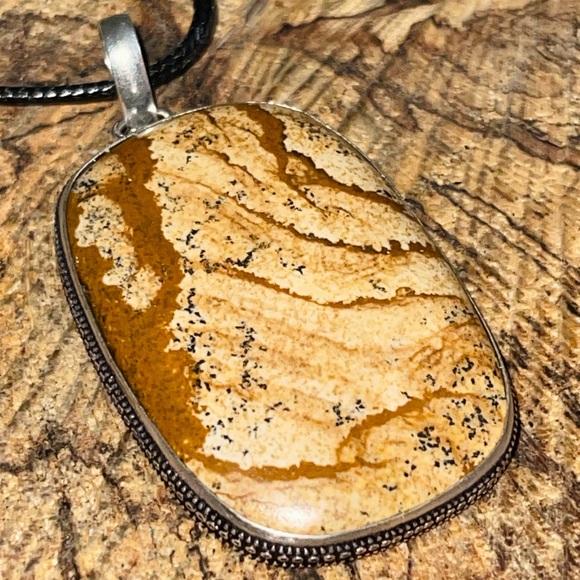 Earthy Picture Jasper Pendant 2 1/4” - Picture 11 of 13